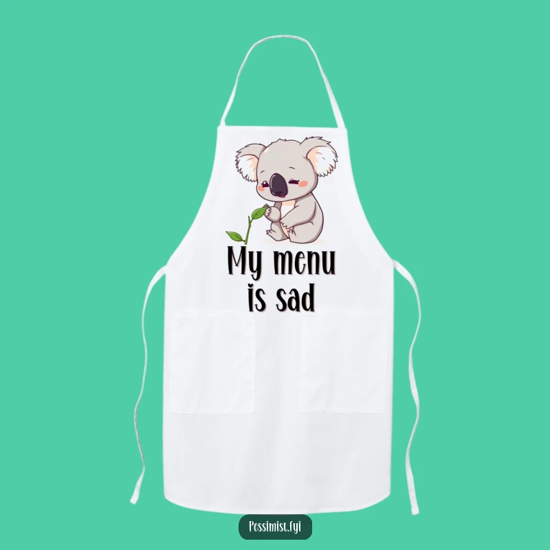 Funny Koala Leaf Apron - Eco-Conscious Kitchen Humor for Chefs