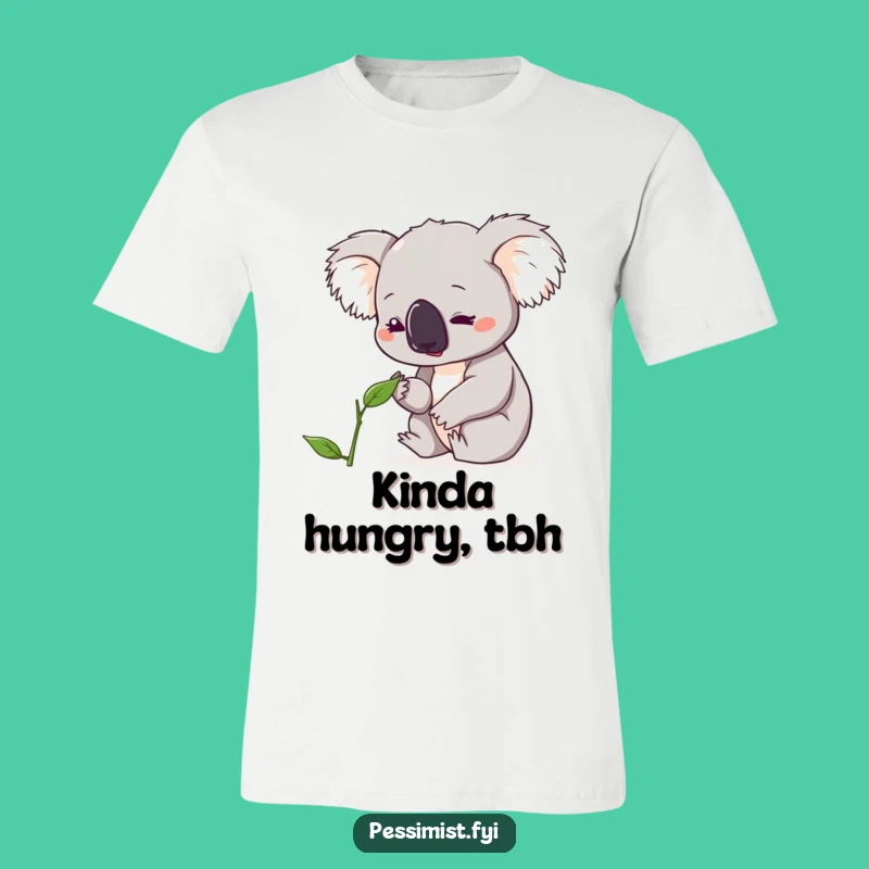 Funny Koala Leaf Worry T-Shirt - Comical Concern for Nature Gift