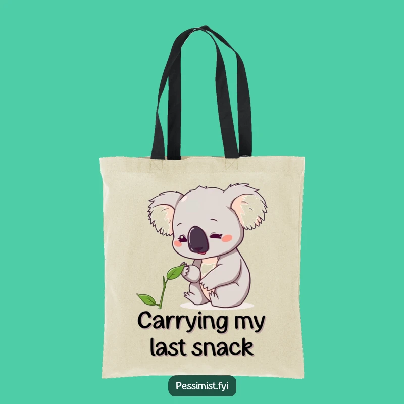 Funny Koala Leaf Tote Bag - Carry Your Concerns with Humorous Style